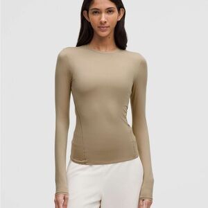 lululemon athletica Nulu Crewneck Long Sleeve Mojave Tan